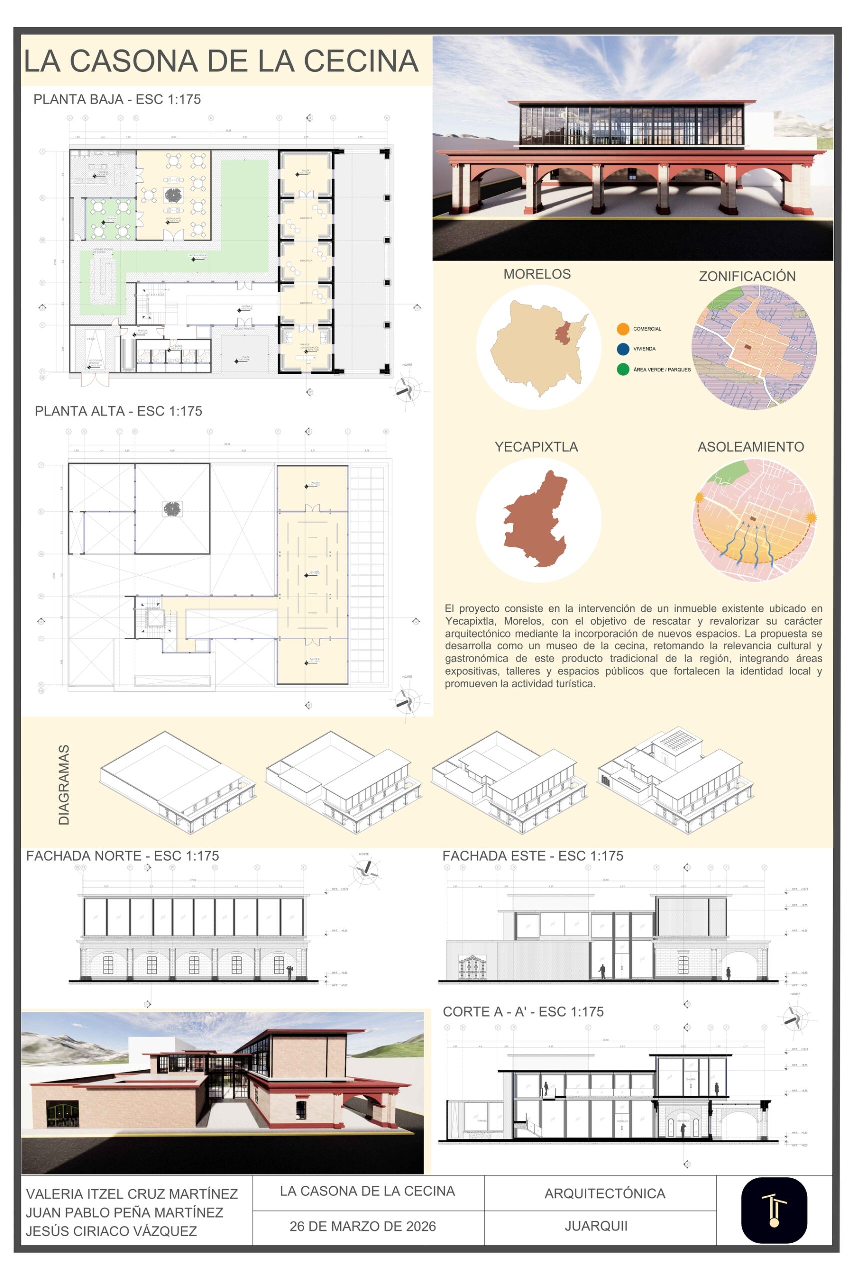 LA CASONA DE LA CECINA LÁMINA ARQUITECTÓNICA